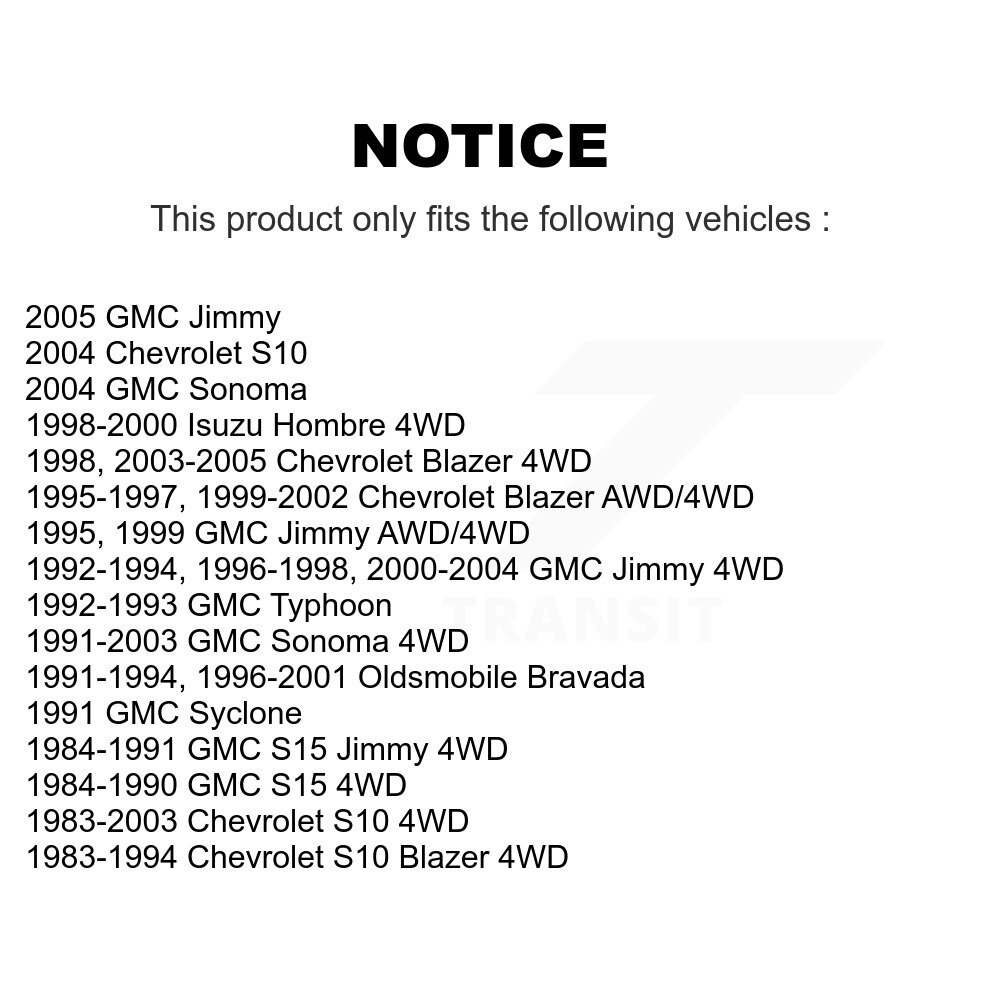 Front Upper Suspension Ball Joints Pair For Chevrolet GMC S10 Blazer Jimmy S15 K72-100655 - Image 2