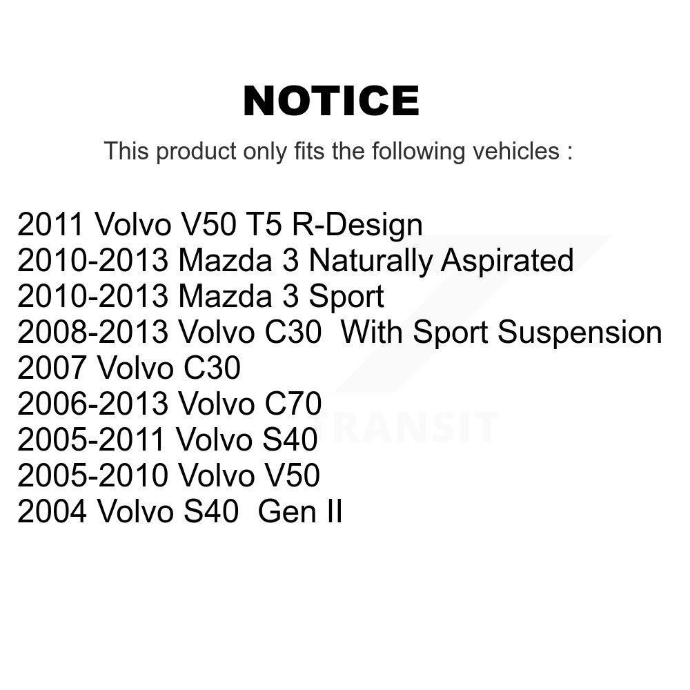 Front Rear Suspension Link Kit For Mazda 3 Volvo S40 C30 V50 C70 Sport K72-100831 - Image 2