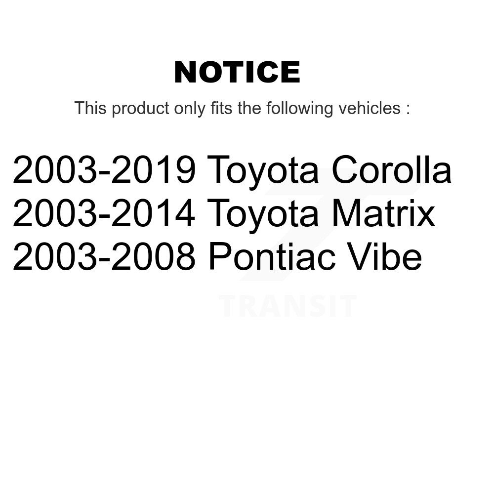 Front Lower Rearward Arm Bushing Pair For Toyota Corolla Matrix Vibe K72-100869 - Image 2