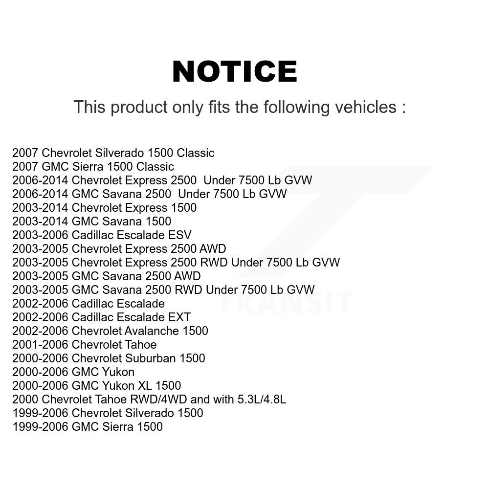 Front Control Arm Ball Joint Link Kit For Chevrolet GMC Silverado 1500 Sierra Express XL K72-101101 - Image 2