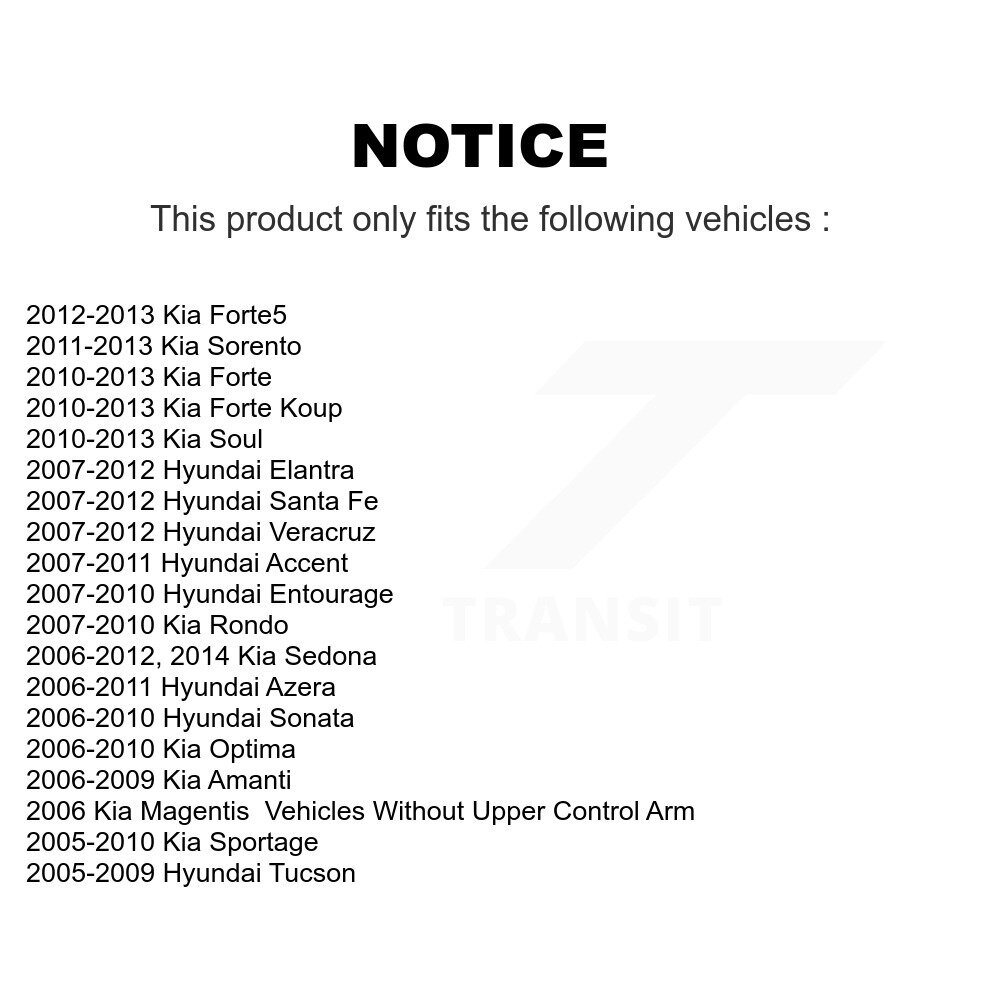 Front Lower Forward Arm Bushing Pair For Hyundai Kia Elantra Santa Fe Accent Soul K72-101113 - Image 2