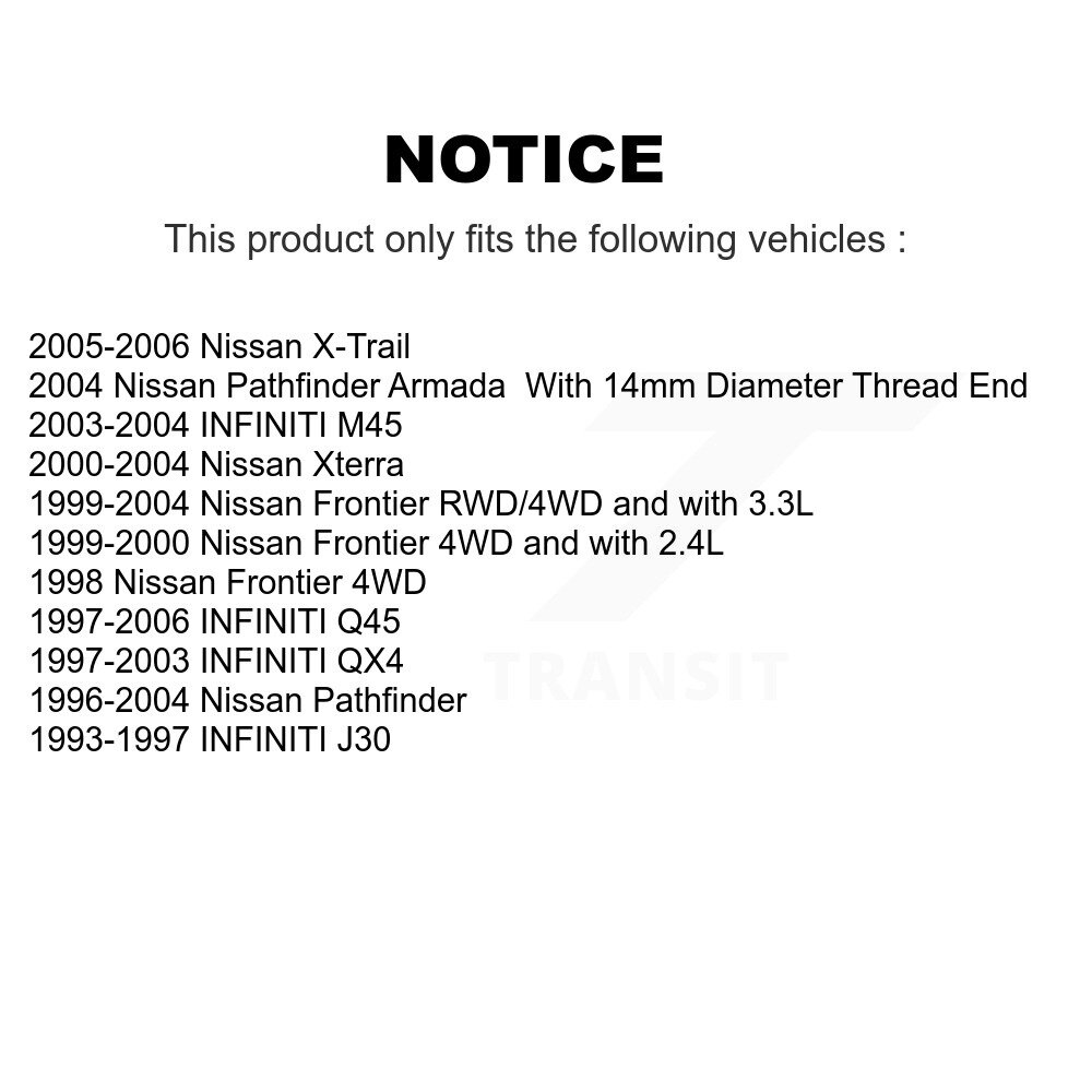 Front Outer Tie Rod End Pair For Nissan X-Trail Pathfinder Xterra Frontier INFINITI QX4 K72-101375 - Image 2