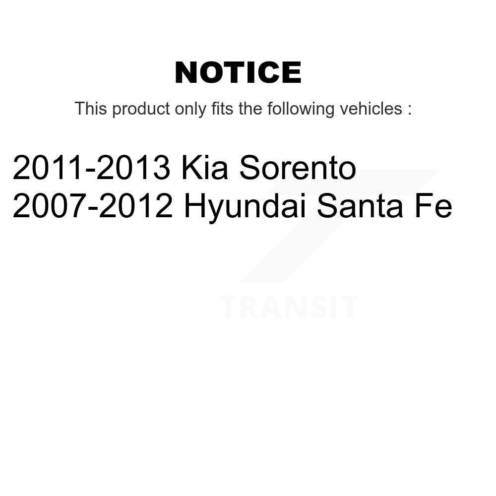 Front Outer & Inner Steering Tie Rod End Kit For Hyundai Santa Fe Kia Sorento K72-101423 - Image 2