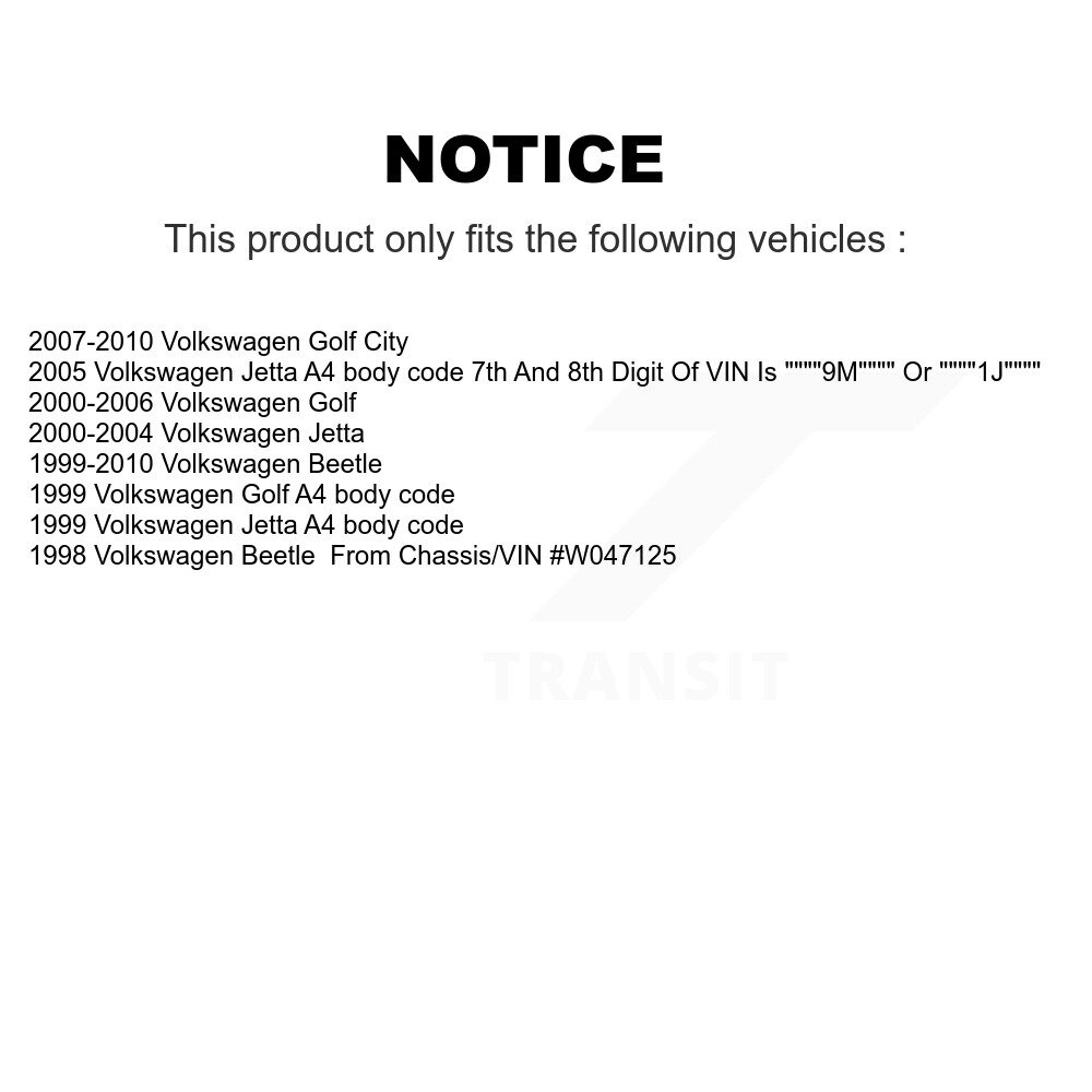 Front Outer & Inner Steering Tie Rod End Kit For Volkswagen Jetta Golf Beetle City K72-101424 - Image 2