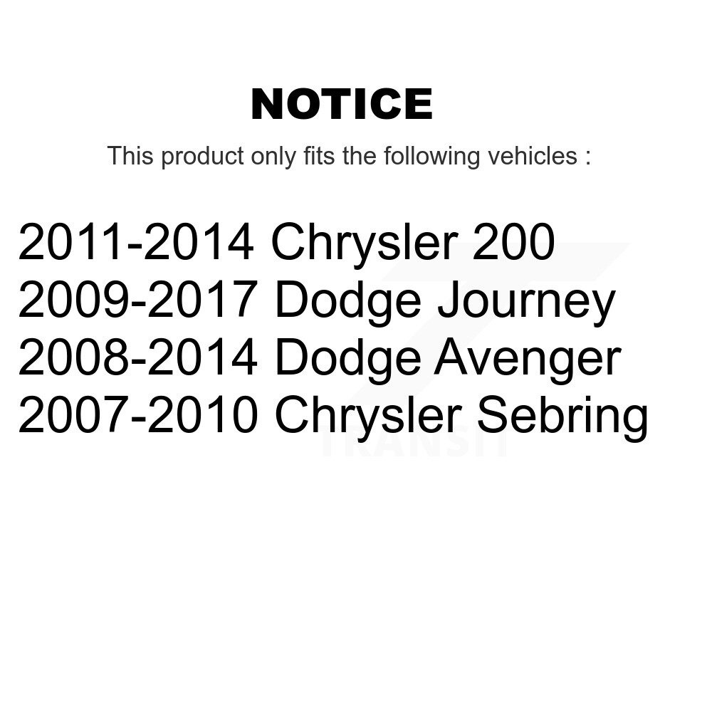 Rear Suspension Trailing Arm Bushing Pair For Dodge Journey Chrysler 200 Avenger Sebring K72-101478 - Image 2