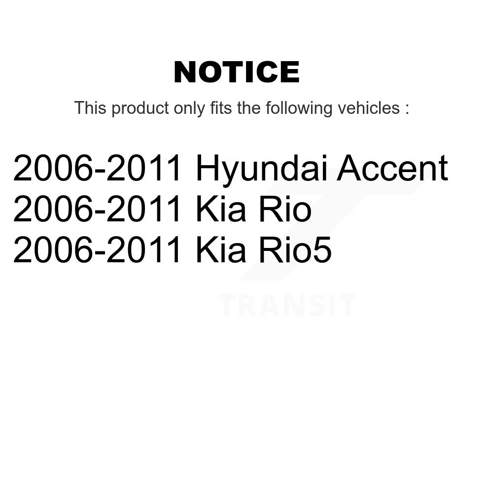 Front Rear Suspension Strut Shock Mounting Kit For 2006-2011 Hyundai Accent Kia Rio Rio5 K73-100019 - Image 2