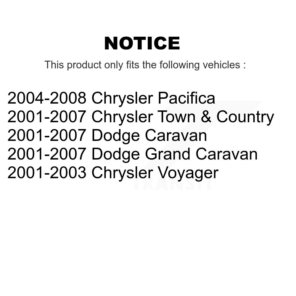 Front Suspension Strut Shock Mounting Pair For Dodge Grand Caravan Chrysler Pacifica Town K73-100128 - Image 2