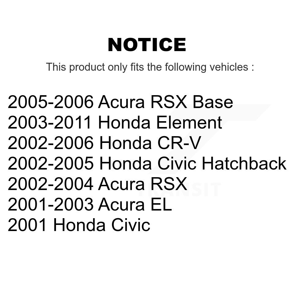 Front Suspension Strut Shock Mounting Kit For Honda Civic CR-V Acura Element RSX EL K73-100180 - Image 2