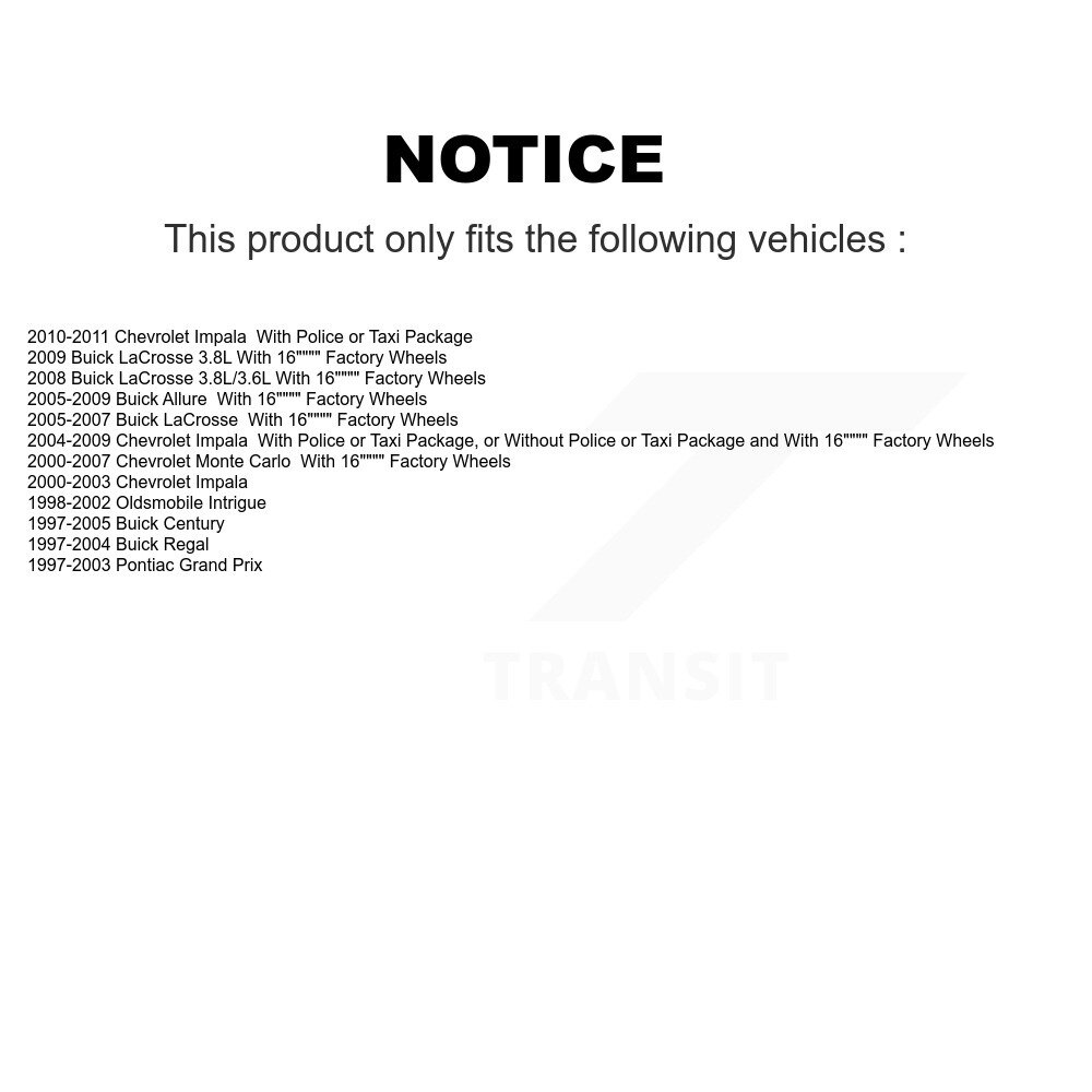 Front Rear Suspension Struts Kit For Chevrolet Impala Buick LaCrosse Century Allure Monte K78-100867 - Image 2