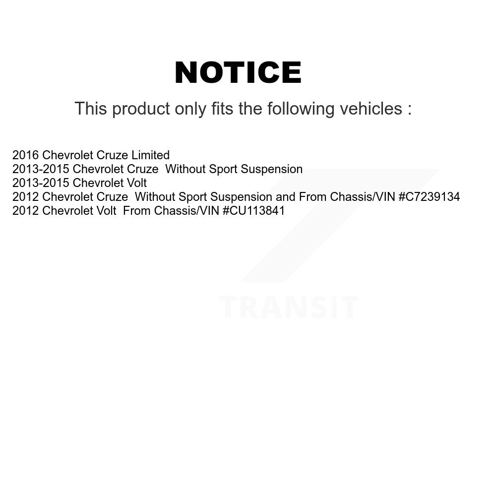 Front Rear Suspension Struts And Shock Absorbers Kit For Chevrolet Cruze Limited Volt K78-101021 - Image 2