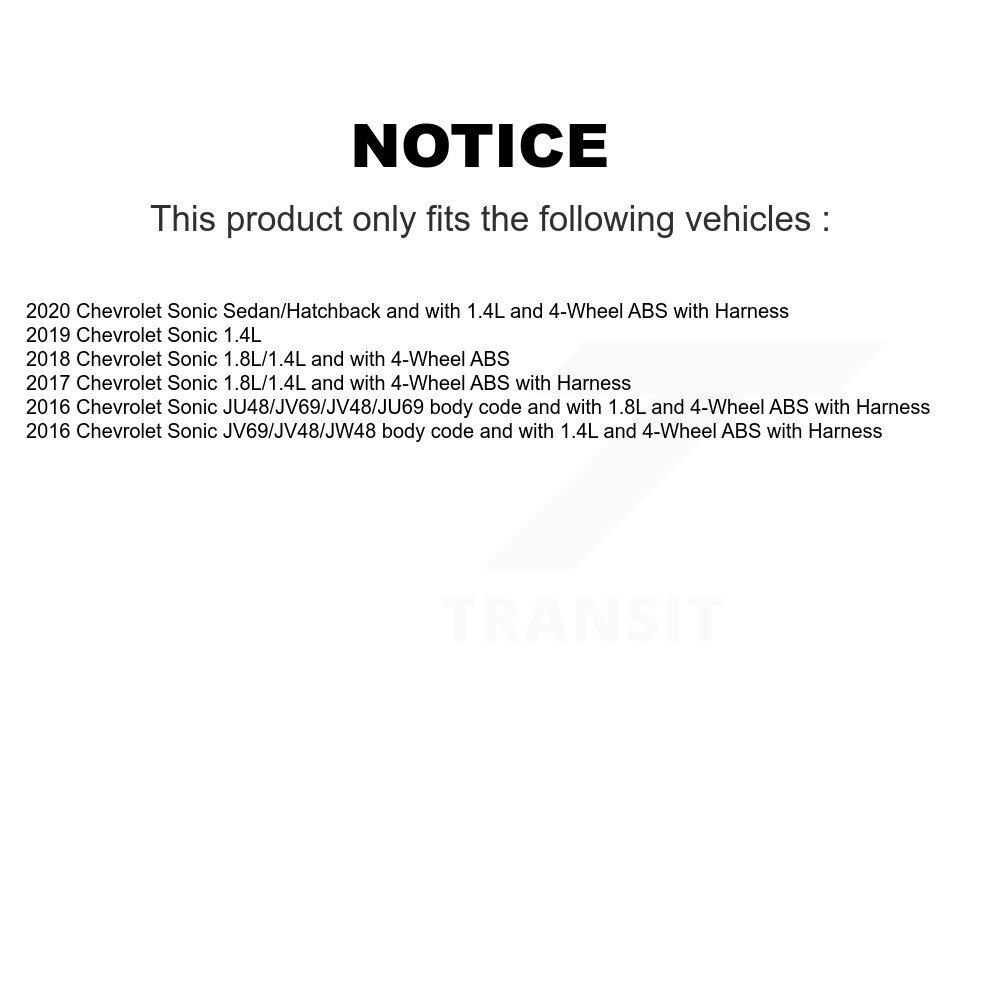 Rear Wheel Hub Bearing And Extra ABS Sensor Kit For Chevrolet Sonic K7S-100728 - Image 2