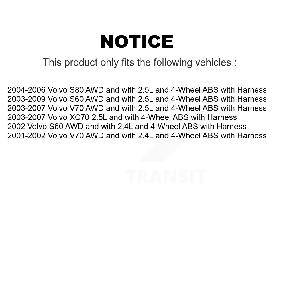 Rear Wheel Hub Bearing And ABS Sensor Kit For Volvo S60 XC70 V70 S80 with Harness K7S-101087 - Image 2