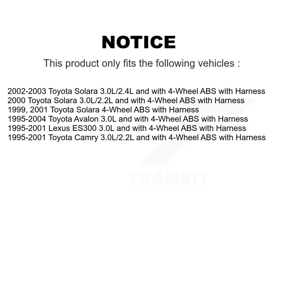 Rear Wheel Hub Bearing Sensor Kit For Toyota Camry Solara Avalon Lexus ES300 with Harness K7S-101176 - Image 2