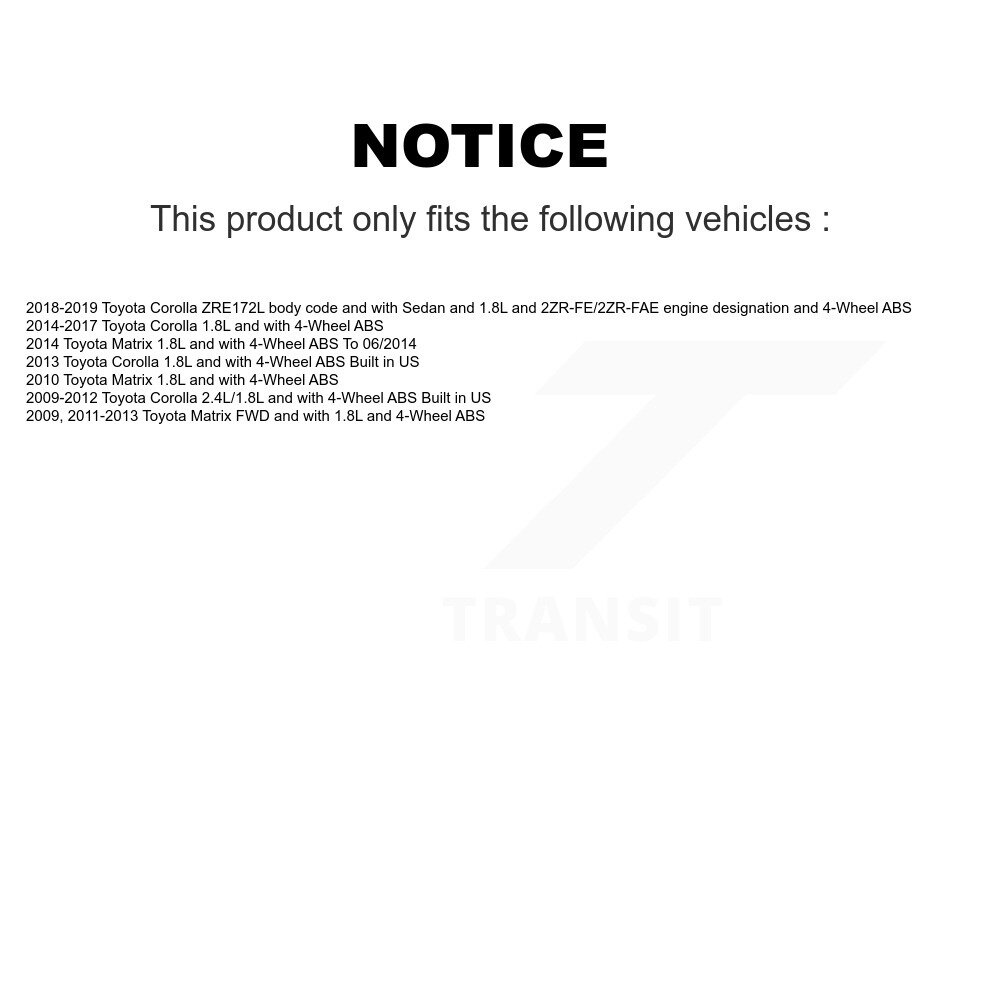 Rear Wheel Hub Bearing And Extra ABS Sensor Kit For Toyota Corolla Matrix K7S-101248 - Image 2