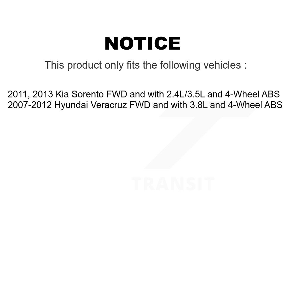 Rear Wheel Hub Bearing And Extra ABS Sensor Kit For Kia Sorento Hyundai Veracruz K7S-101255 - Image 2