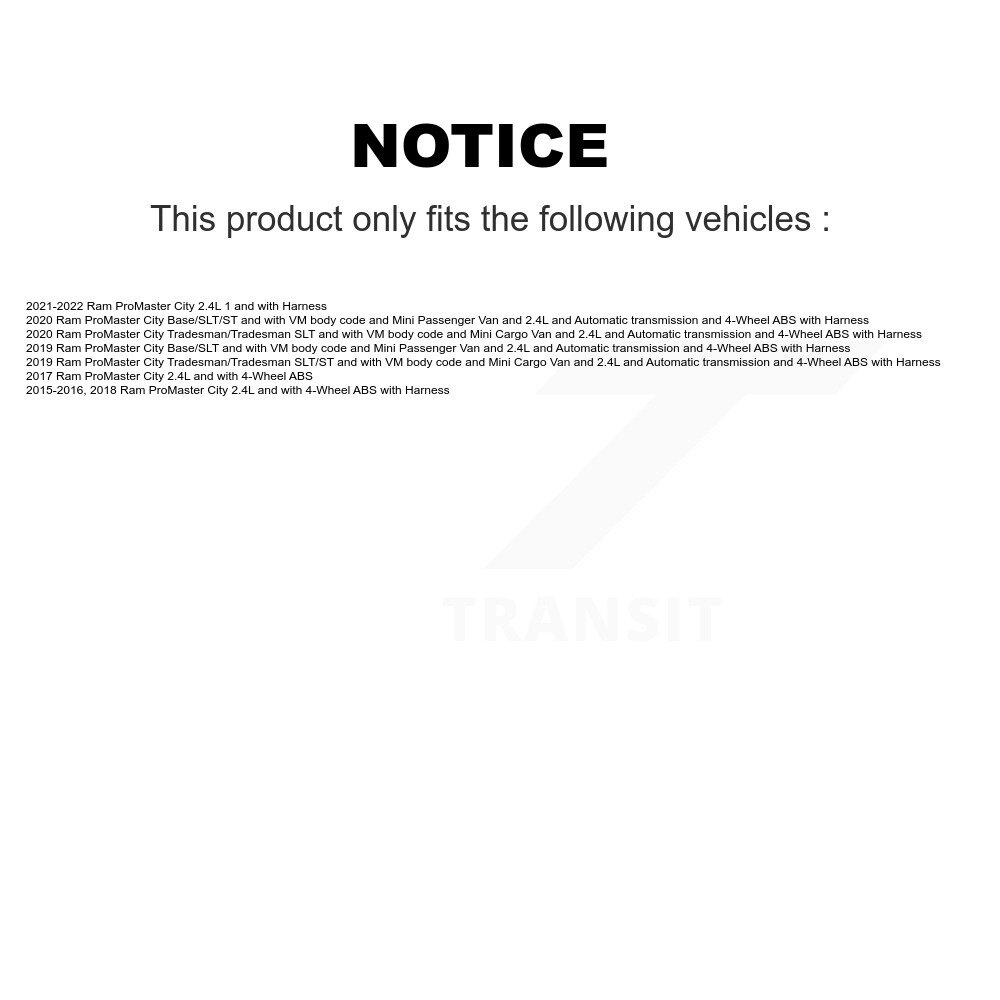 Rear Wheel Hub Bearing And ABS Sensor Kit For Ram ProMaster City K7S-101528 - Image 2