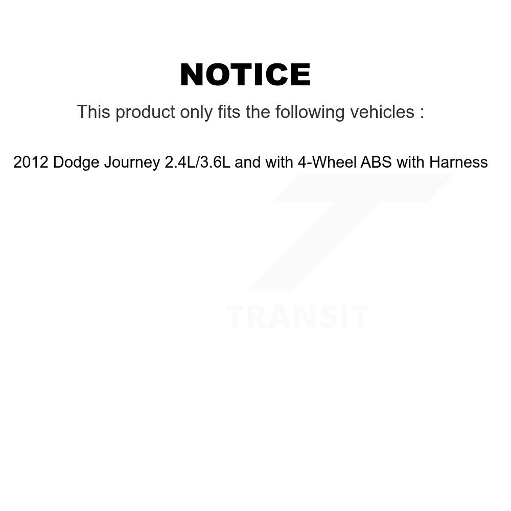 Rear Wheel Hub Bearing Extra Sensor Kit For 2012 Dodge Journey 2.4L/3.6L with 4-Wheel ABS K7S-101684 - Image 2