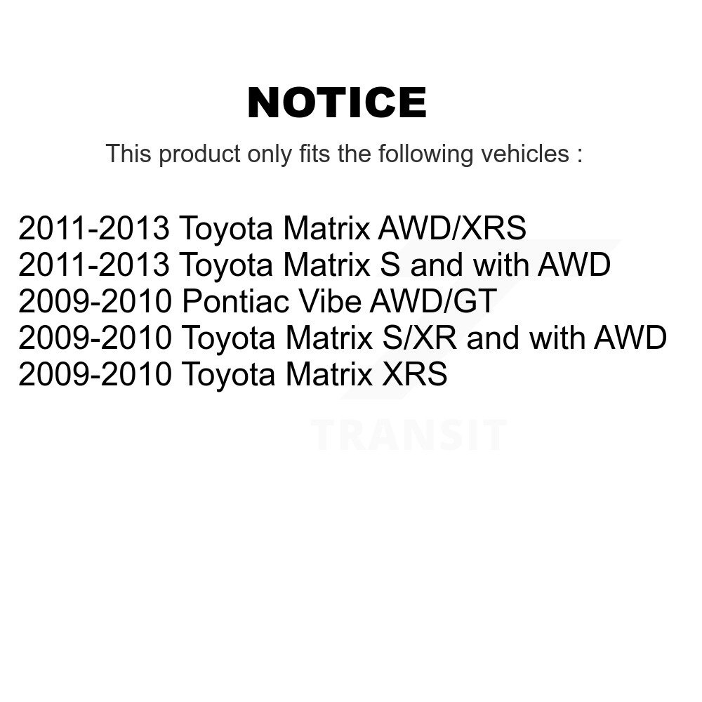 Rear Disc Brake Rotors Pair For Toyota Matrix Pontiac Vibe K8-100604 - Image 2