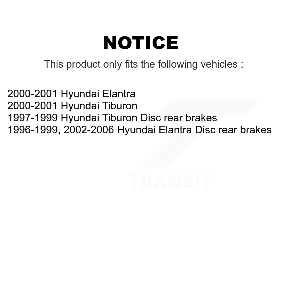 Rear Disc Brake Rotors Pair For Hyundai Elantra Tiburon K8-100738 - Image 2