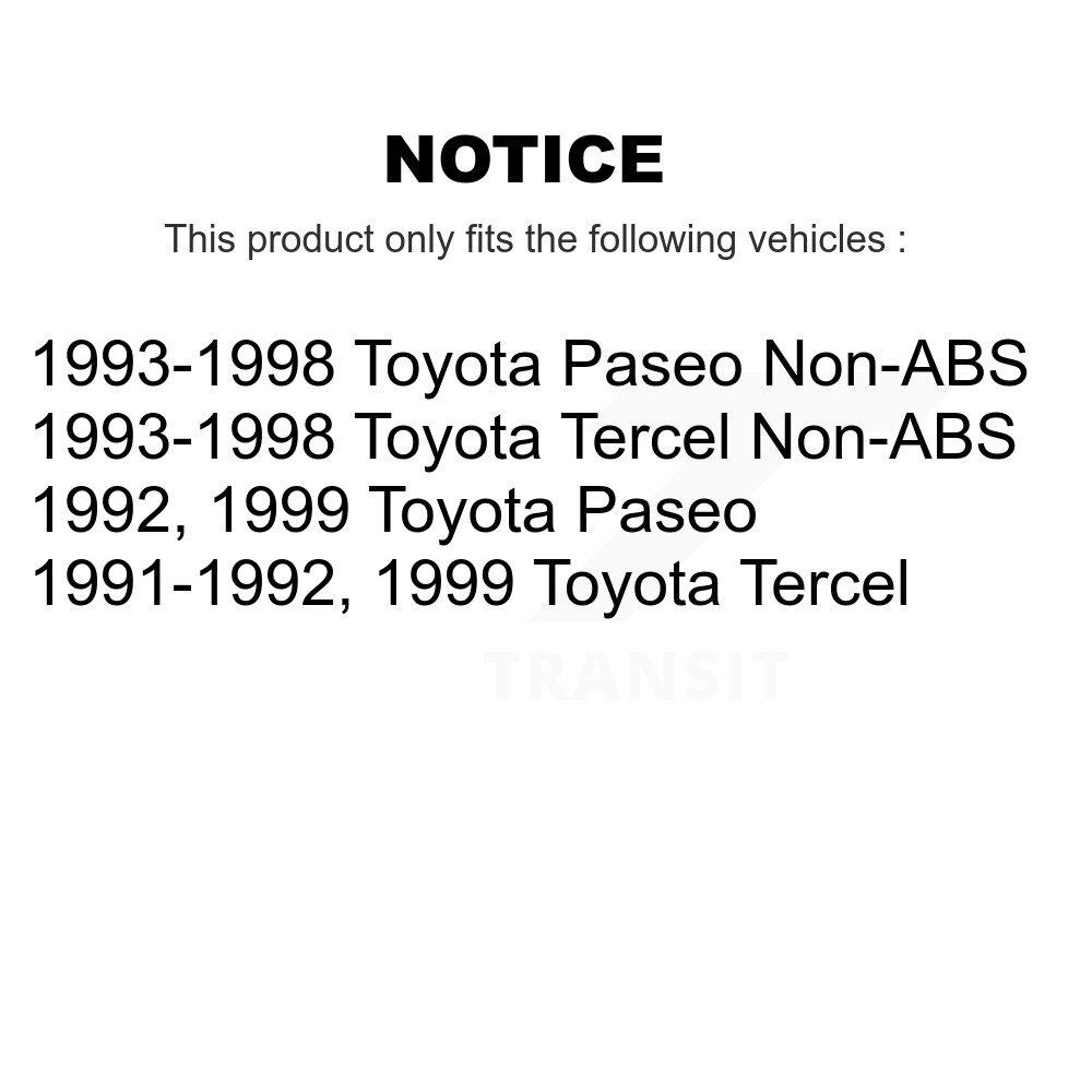 Rear Brake Drums Pair For Toyota Tercel Paseo K8-101913 - Image 2