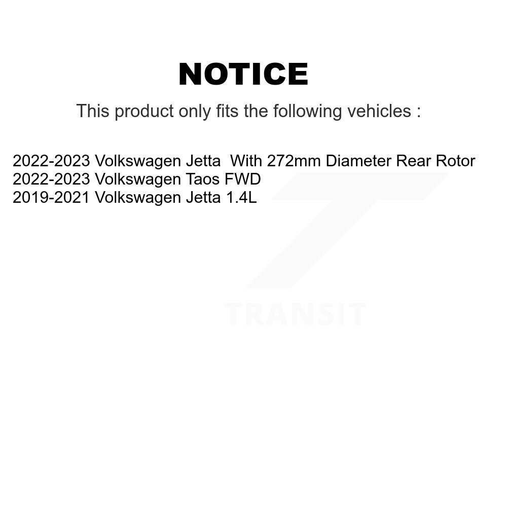 Rear Disc Brake Rotors Pair For Volkswagen Jetta Taos K8-102344 - Image 2