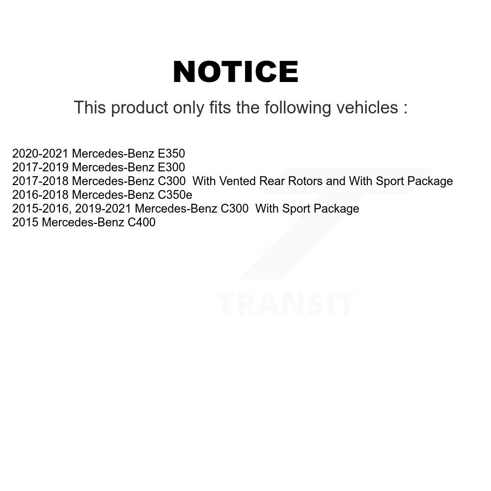 Rear Disc Brake Rotors Pair For Mercedes-Benz C300 E300 C400 E350 C350e K8-102452 - Image 2