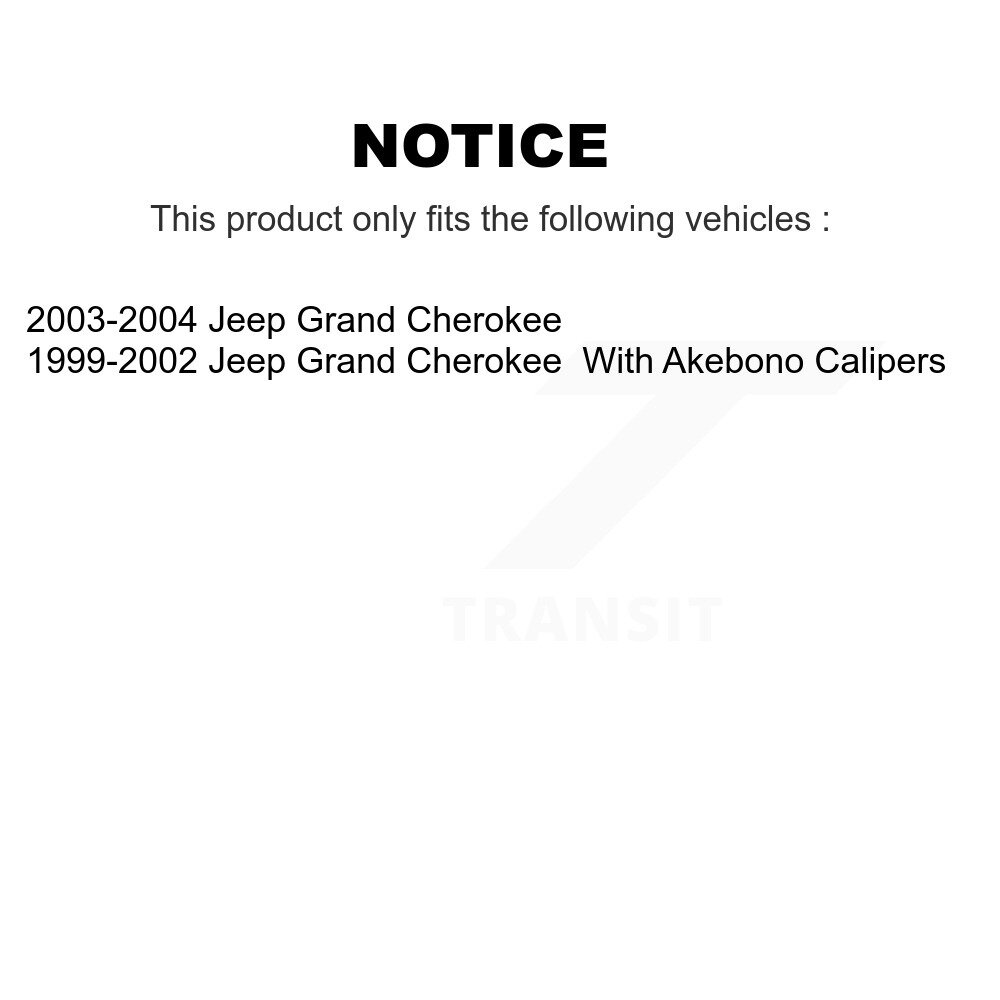 Front Disc Brake Rotors And Ceramic Pads Kit For Jeep Grand Cherokee K8C-100031 - Image 2