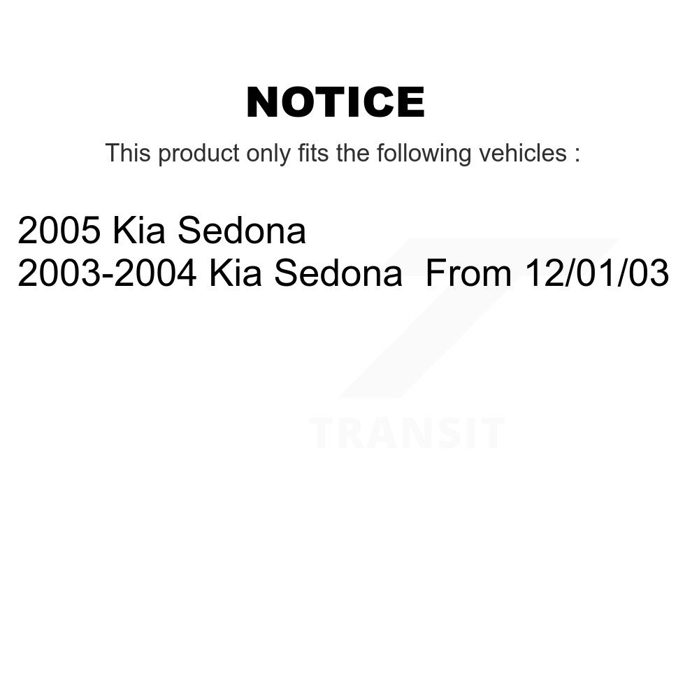 Front Disc Brake Rotors And Ceramic Pads Kit For Kia Sedona K8C-100213 - Image 2