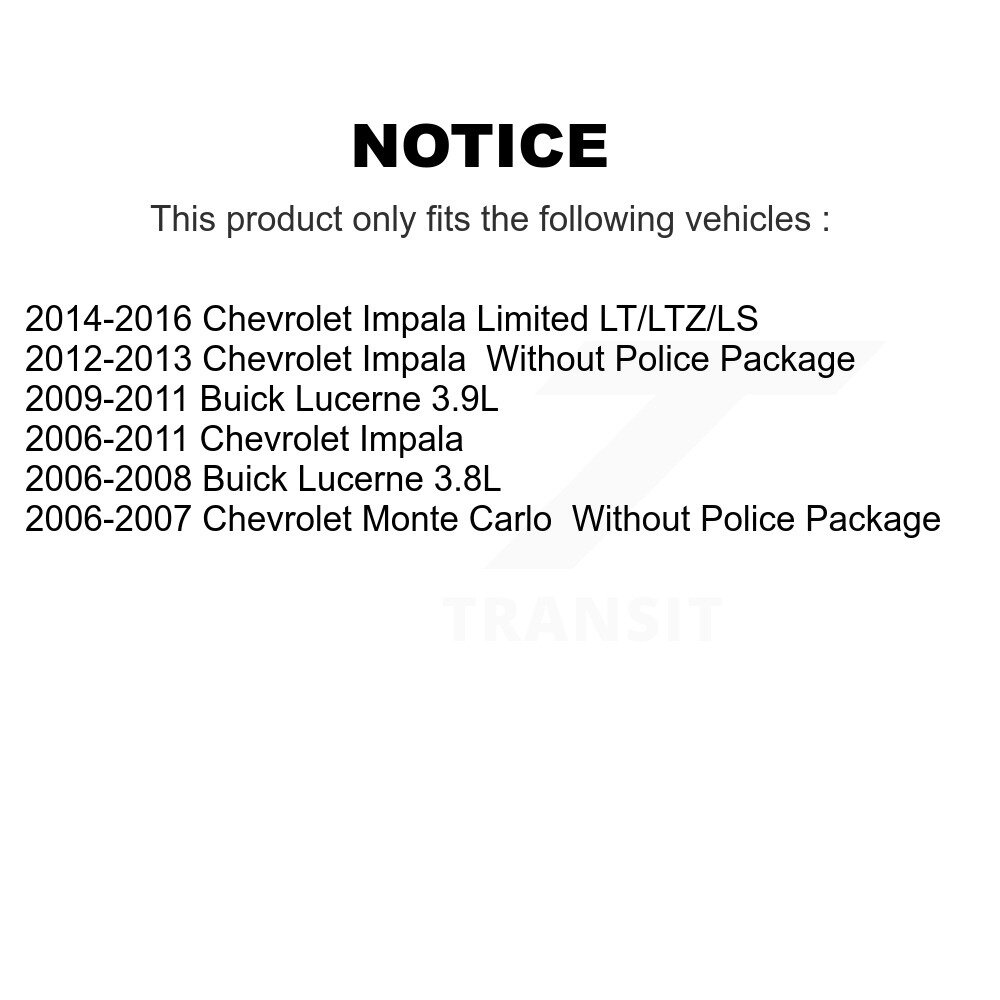 Front Brake Rotors Ceramic Pad Kit For Chevrolet Impala Buick Lucerne Monte Carlo Limited K8C-100306 - Image 2