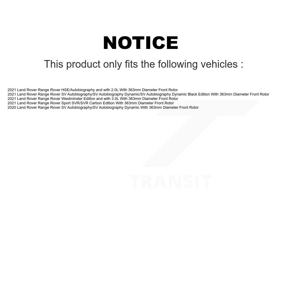 Front Disc Brake Rotors And Ceramic Pads Kit For Land Rover Range Sport K8C-100436 - Image 2