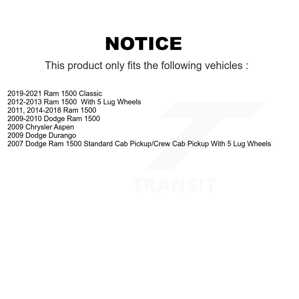 Rear Disc Rotors Ceramic Pads Parking Shoes Hardware Kit For Ram 1500 Classic Dodge Aspen K8C-104508 - Image 2