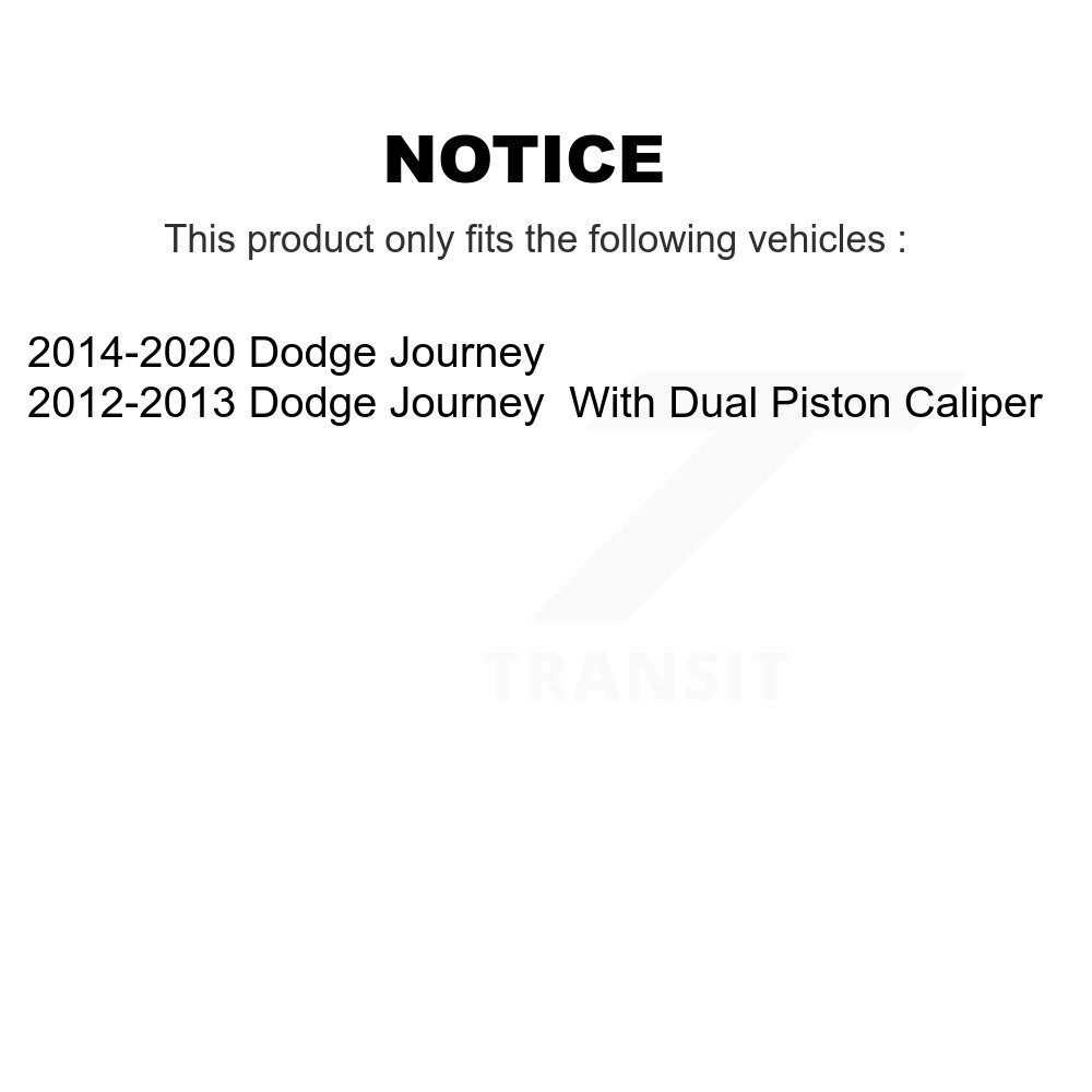 Front Disc Brake Caliper Left Right Side (Driver Passenger) Kit For Dodge Journey KBC-100166 - Image 2