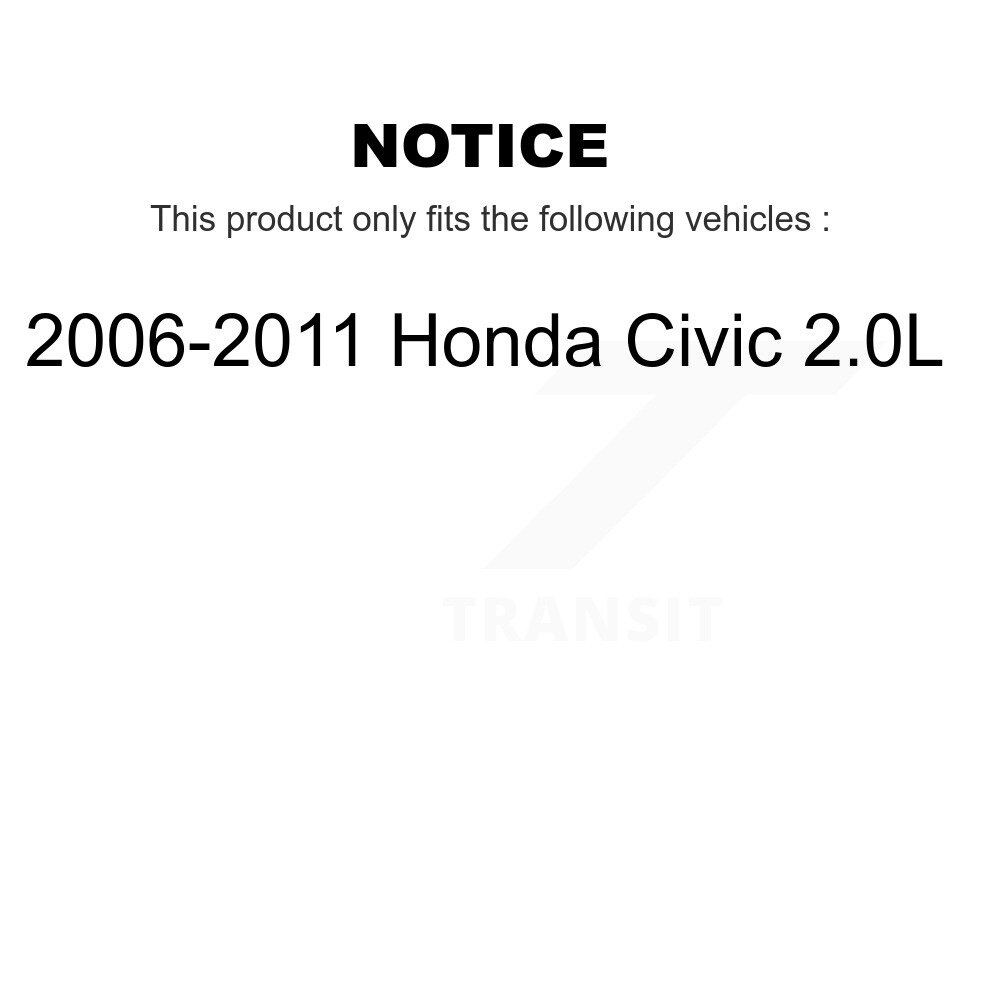 Front Brake Caliper Left Right Side (Driver Passenger) Kit For 2006-2011 Honda Civic 2.0L KBC-100179 - Image 2