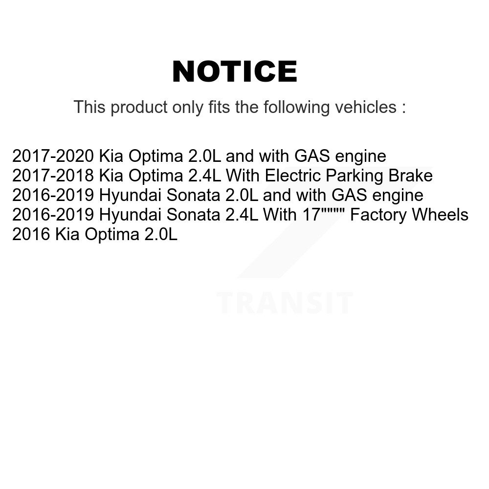 Front Brake Caliper Left Right Side (Driver Passenger) Kit For Hyundai Sonata Kia Optima KBC-100216 - Image 2