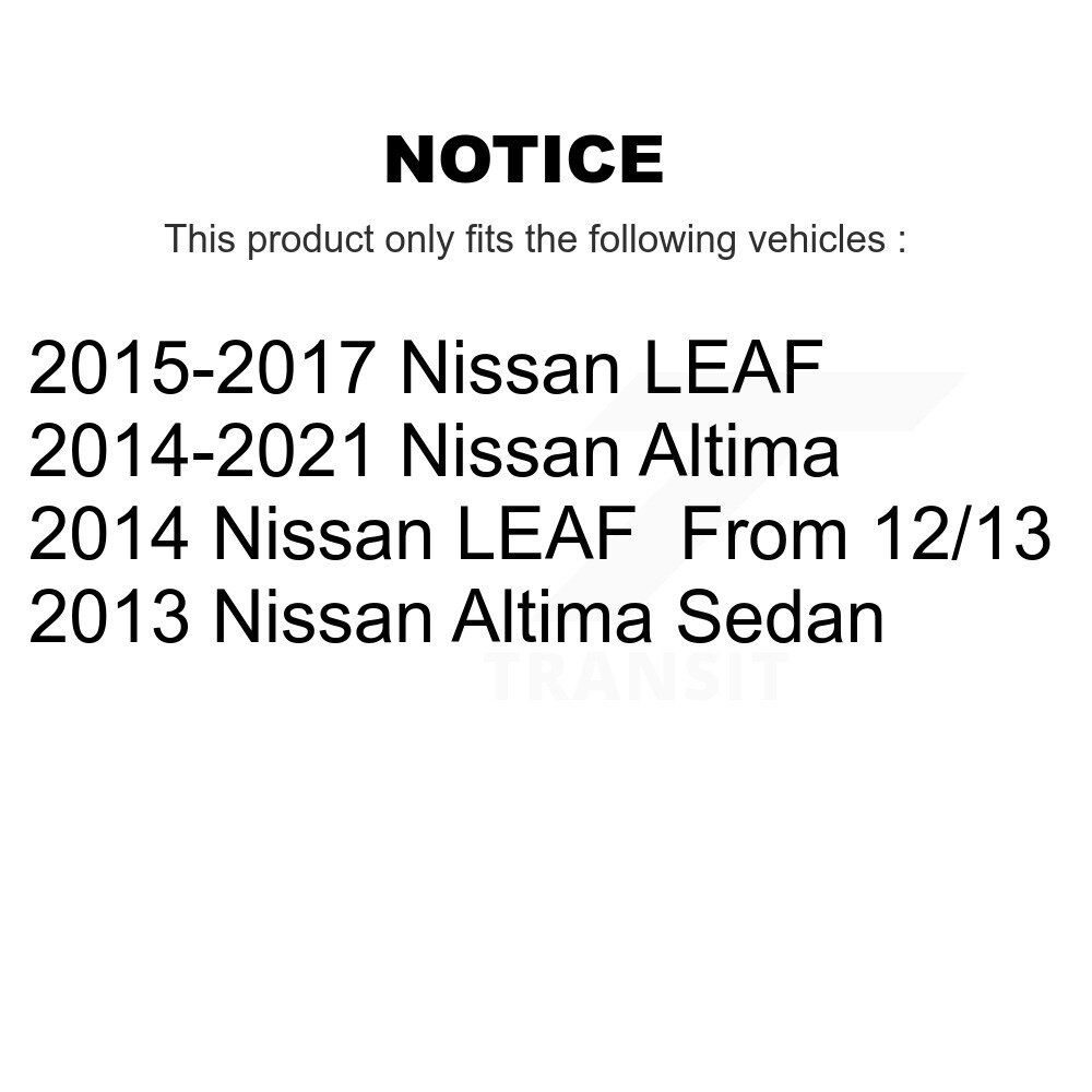 Front Disc Brake Caliper Left Right Side (Driver Passenger) Kit For Nissan Altima LEAF KBC-100261 - Image 2