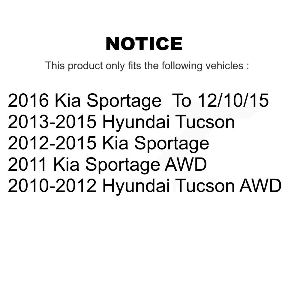 Front Rear Brake Caliper Left Right Driver Passenger Kit For Hyundai Tucson Kia Sportage KBC-100479 - Image 2
