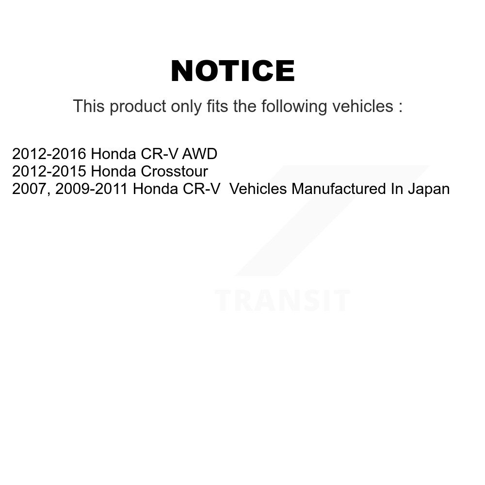 Front Rear Brake Caliper Left Right Side (Driver Passenger) Kit For Honda CR-V Crosstour KBC-100511 - Image 2