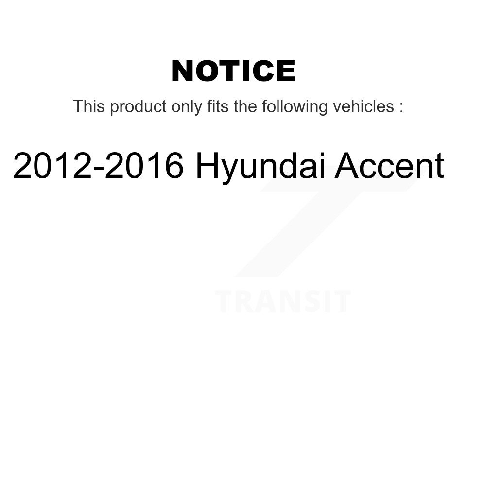 Front Rear Brake Caliper Left Right (Driver Passenger) Kit For 2012-2016 Hyundai Accent KBC-100527 - Image 2