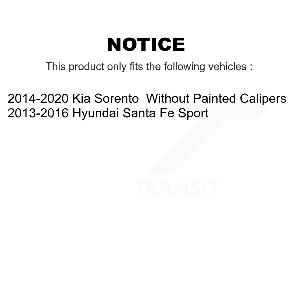 Front Rear Brake Caliper Left Right Side Kit For 2014-2015 Kia Sorento Limited with 3.3L KBC-100572 - Image 2