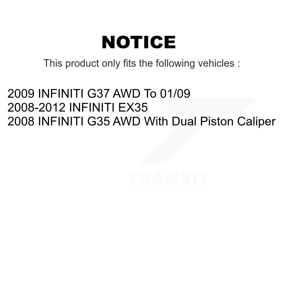 Front Rear Brake Caliper Left Right Side (Driver Passenger) Kit For INFINITI EX35 G37 G35 KBC-100588 - Image 2