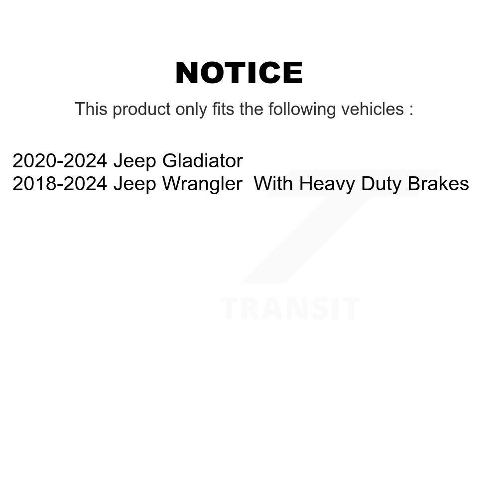 Front Brake Caliper Left Right Side (Driver Passenger) Kit For Jeep Wrangler Gladiator KBC-100611 - Image 2