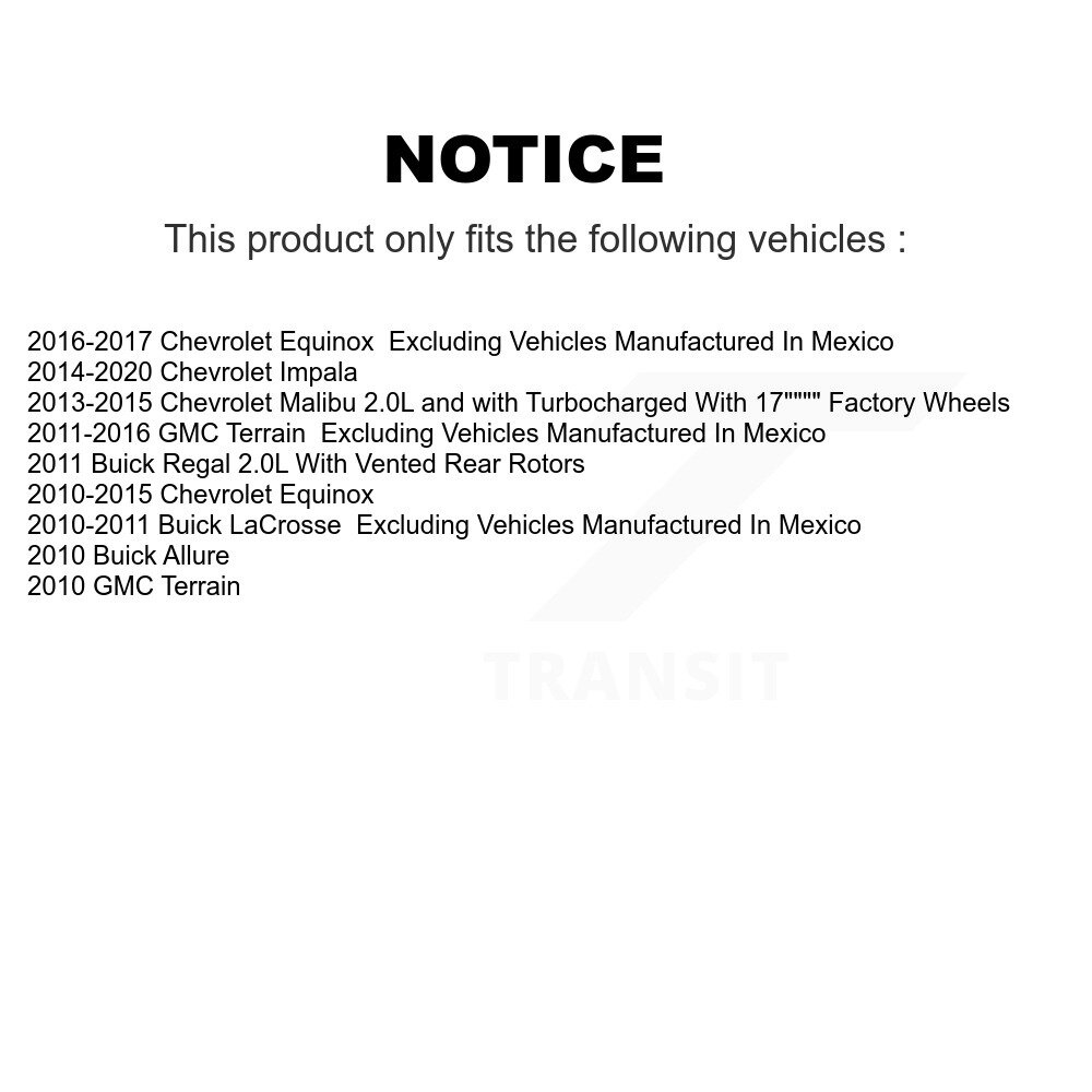 Front Brake Caliper Rotor Ceramic Pad Kit For Chevrolet Equinox GMC Terrain Malibu Buick KC8-100019C - Image 2