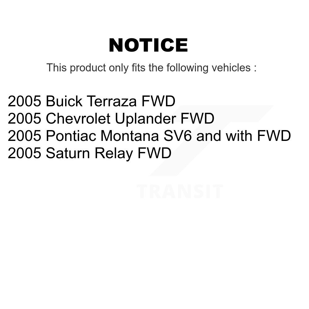 Rear Brake Caliper Rotors & Ceramic Pad Kit For Pontiac Montana Chevrolet Uplander Buick KC8-100613C - Image 2