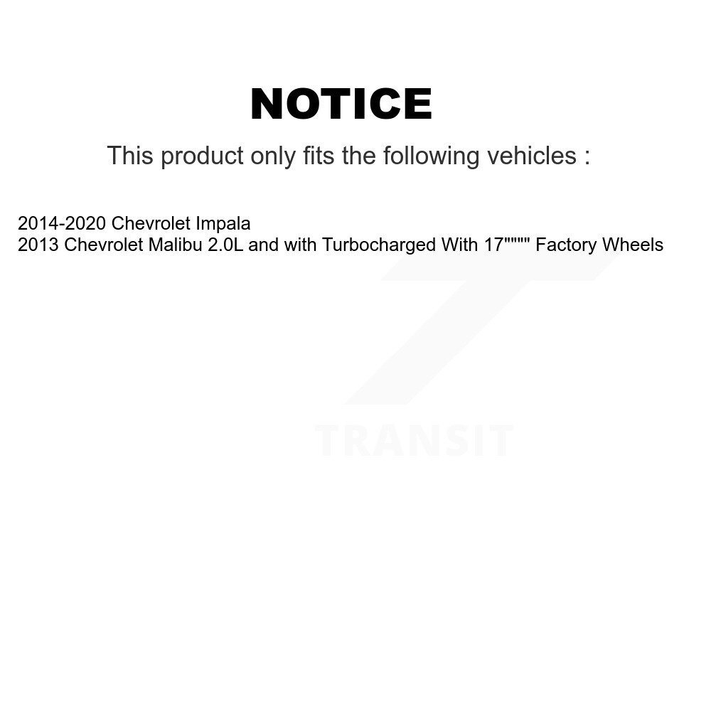 Front Rear Disc Brake Caliper Rotor & Ceramic Pad Kit (10Pc) For Chevrolet Impala Malibu KC8-100970C - Image 2