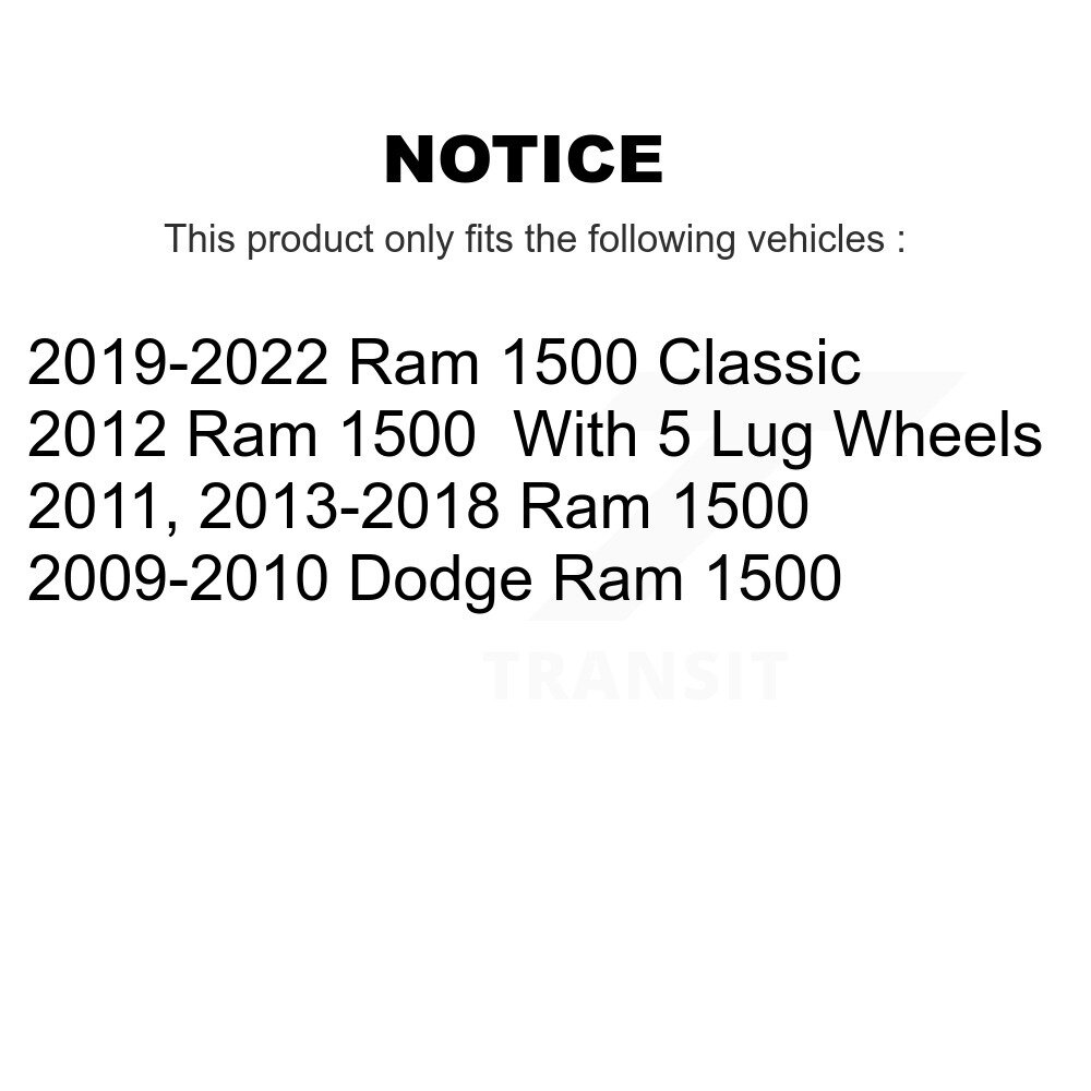 Front Rear Disc Brake Caliper Rotors & Ceramic Pad Kit (10Pc) For Ram 1500 Classic Dodge KC8-101141C - Image 2