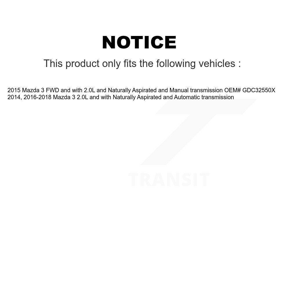 Front CV Axle Drive Shaft Complete Assembly Kit For Mazda 3 KCV-100063 - Image 2