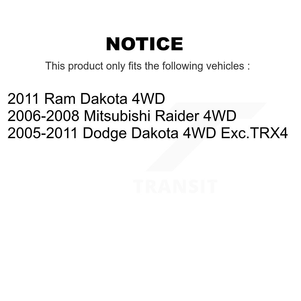 Front CV Axle Shaft & Intermediate Kit For Dakota Dodge Ram Mitsubishi Raider 4WD KCV-100193 - Image 2