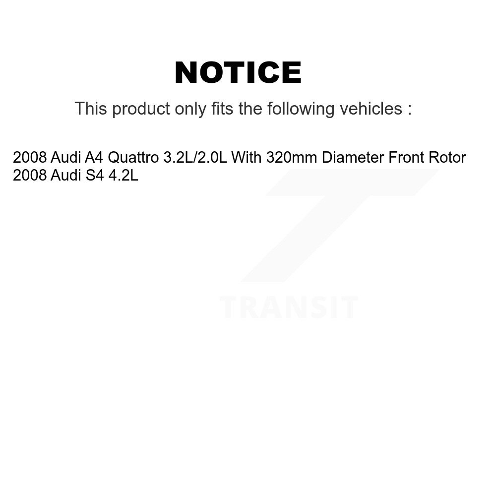 Front Ceramic Disc Brake Pads And Extra Wear Sensors Kit For 2008 Audi A4 Quattro S4 KCW-100501 - Image 2