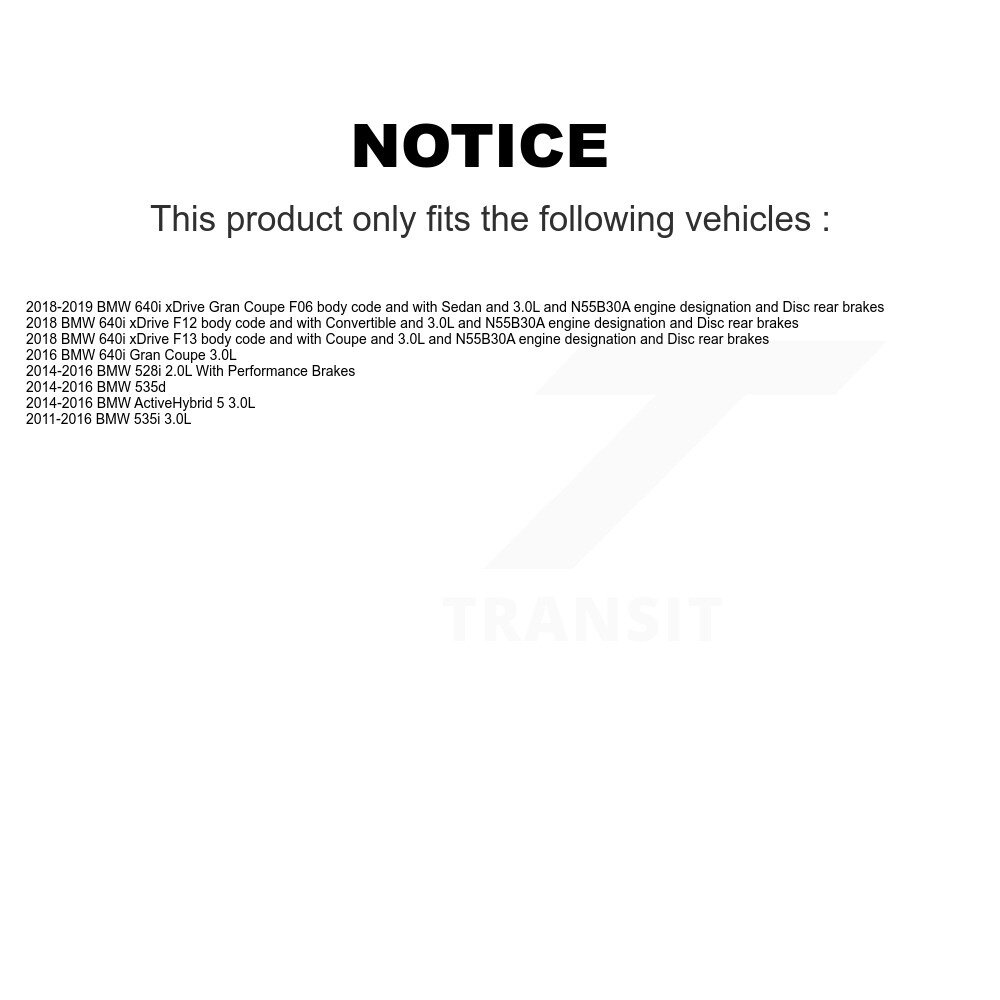 Front Ceramic Brake Pad & Wear Sensor Pair Kit For BMW 535i 640i Gran Coupe xDrive 528i 5 KCW-100607 - Image 2