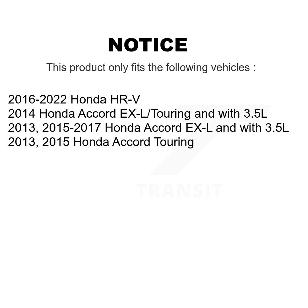 Front Rear Coated Drilled Slotted Disc Brake Rotors Kit For Honda HR-V Accord KD-100344 - Image 2